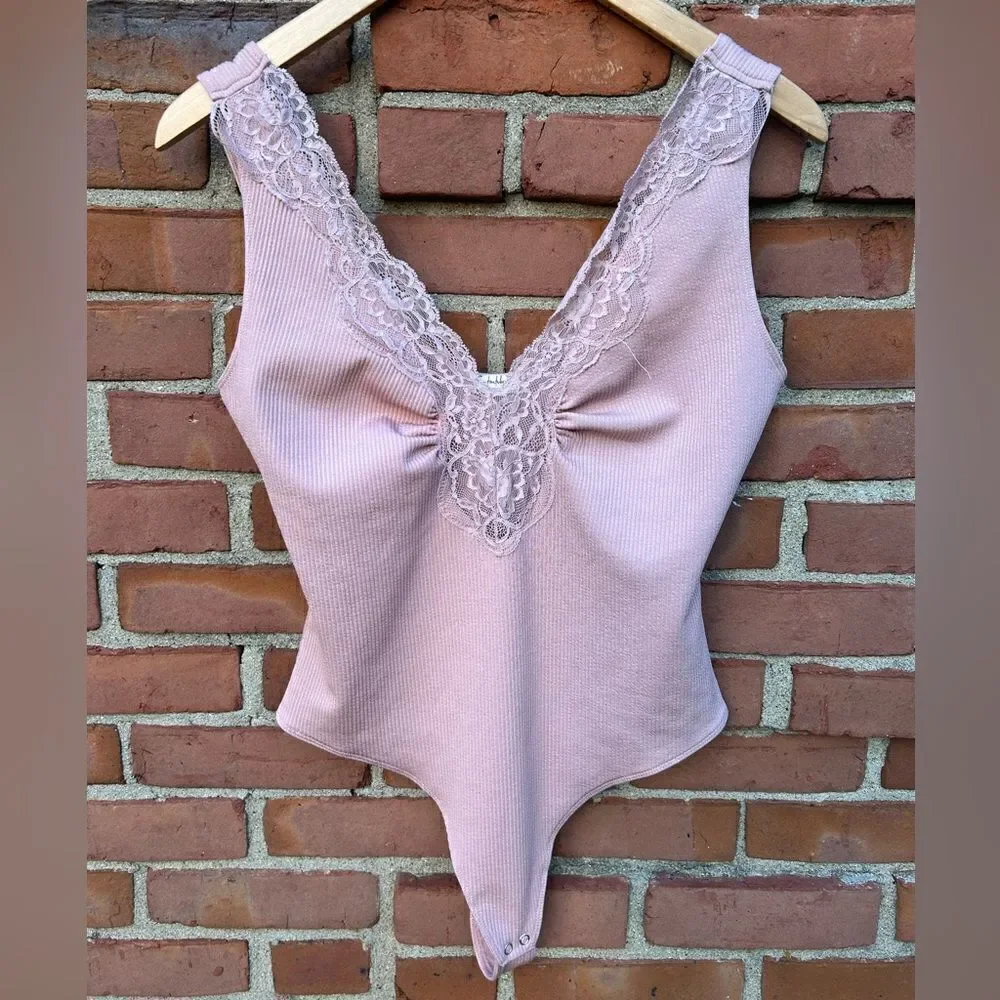 Free People First Call Blush Pink Bodysuit
